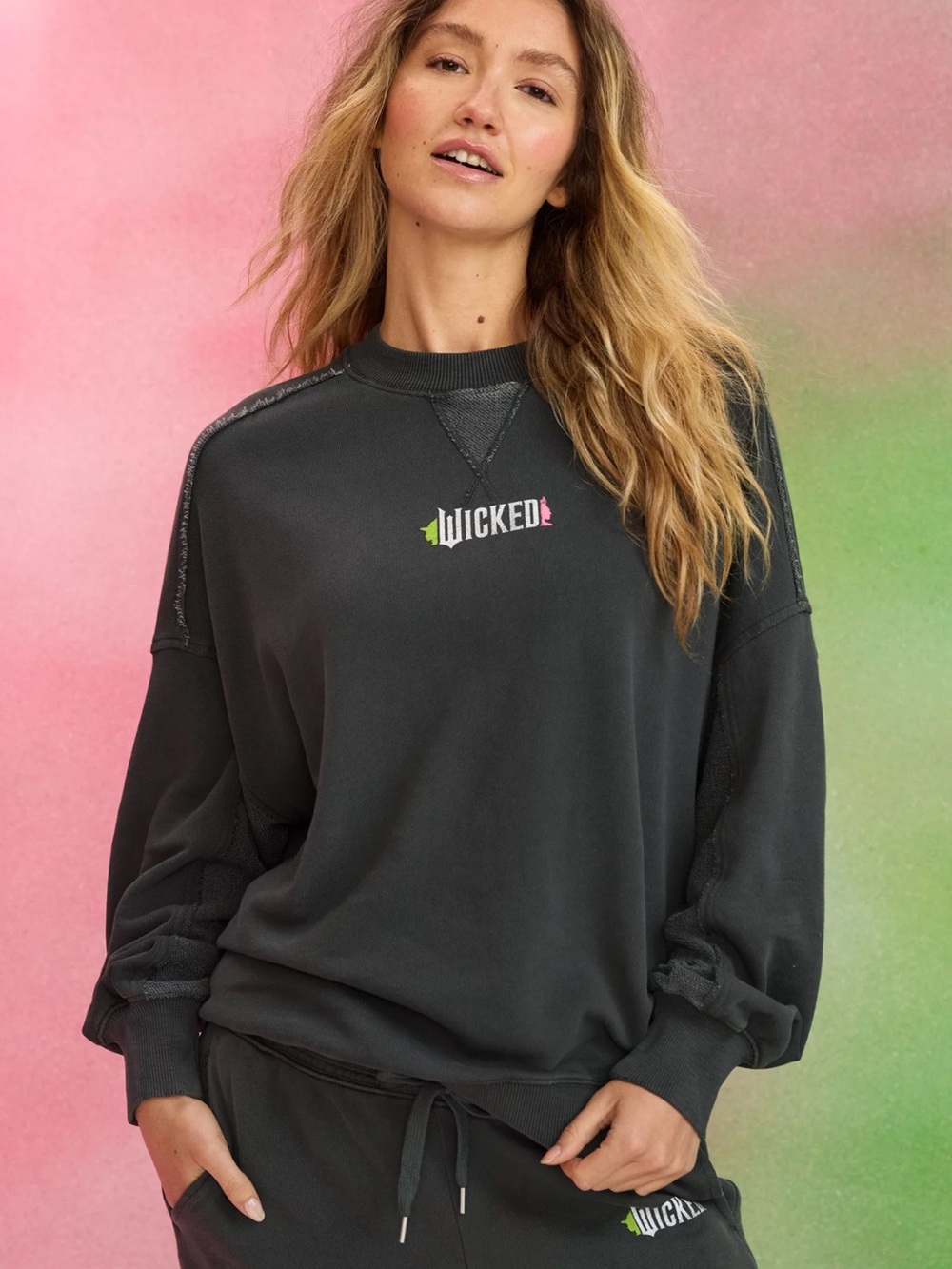 Aerie x Wicked Big Chill Crew Neck Pullover Sweatshirt